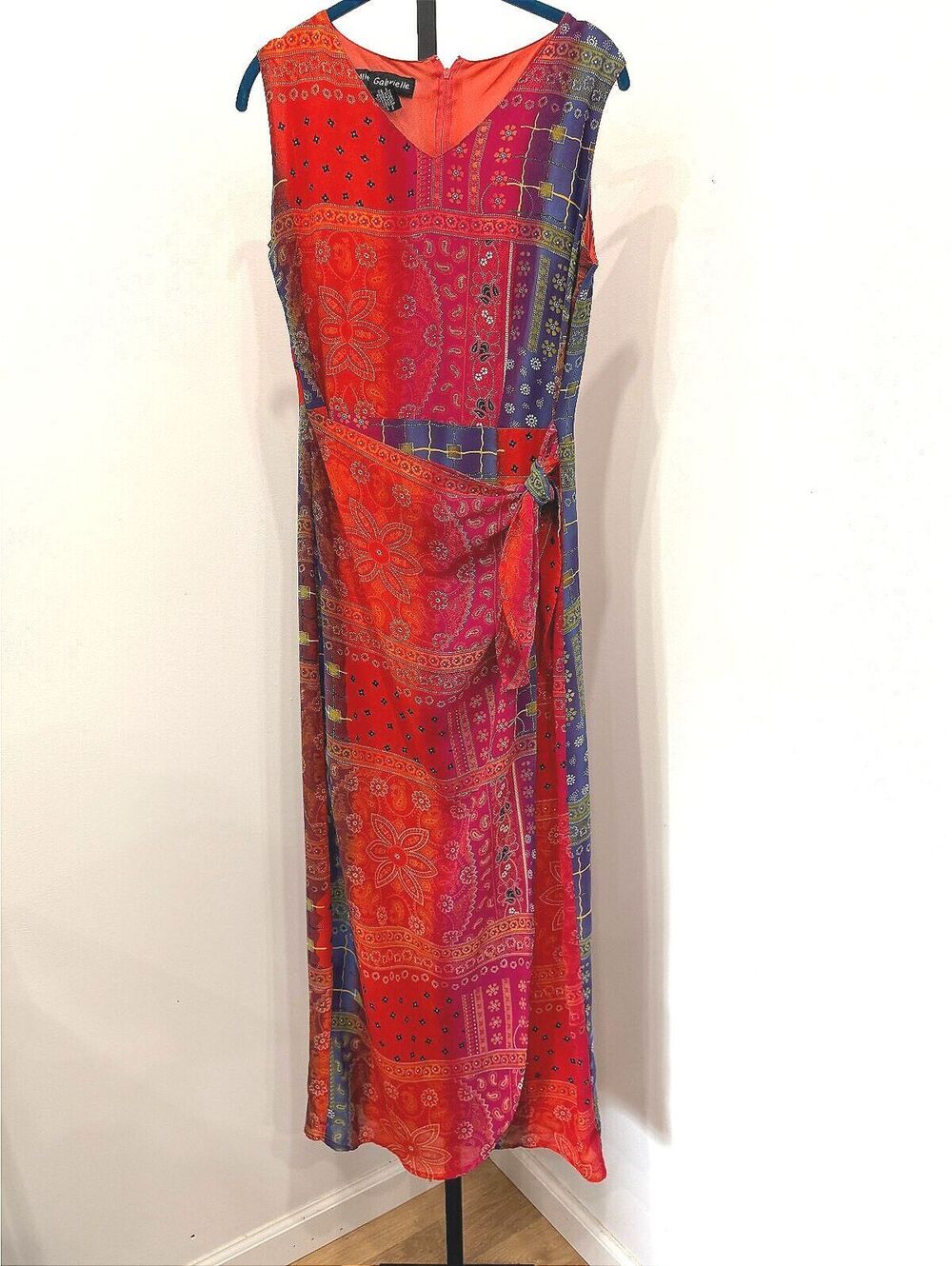 Mlle Gabrielle Colorful Patchwork Sleeveless Dress Size 6